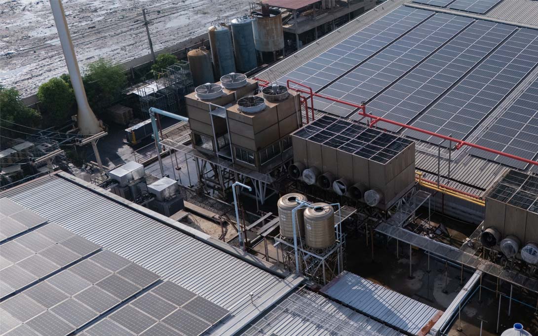 photo of a data center from above