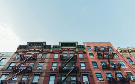 view of walkup apartments