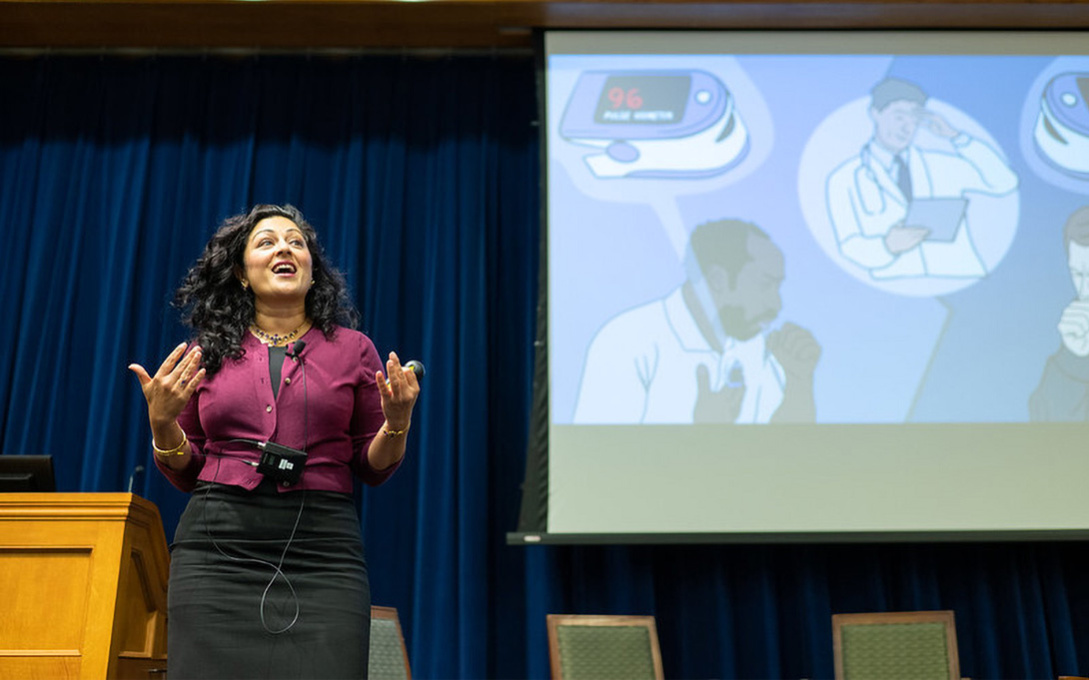 Photo of Shobita Parthasarathy presenting