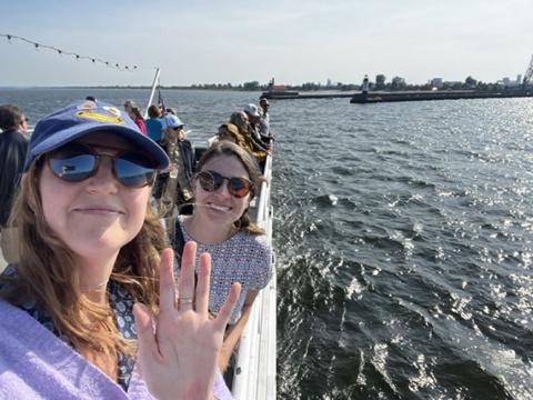 Olivia David in boat by Great Lake